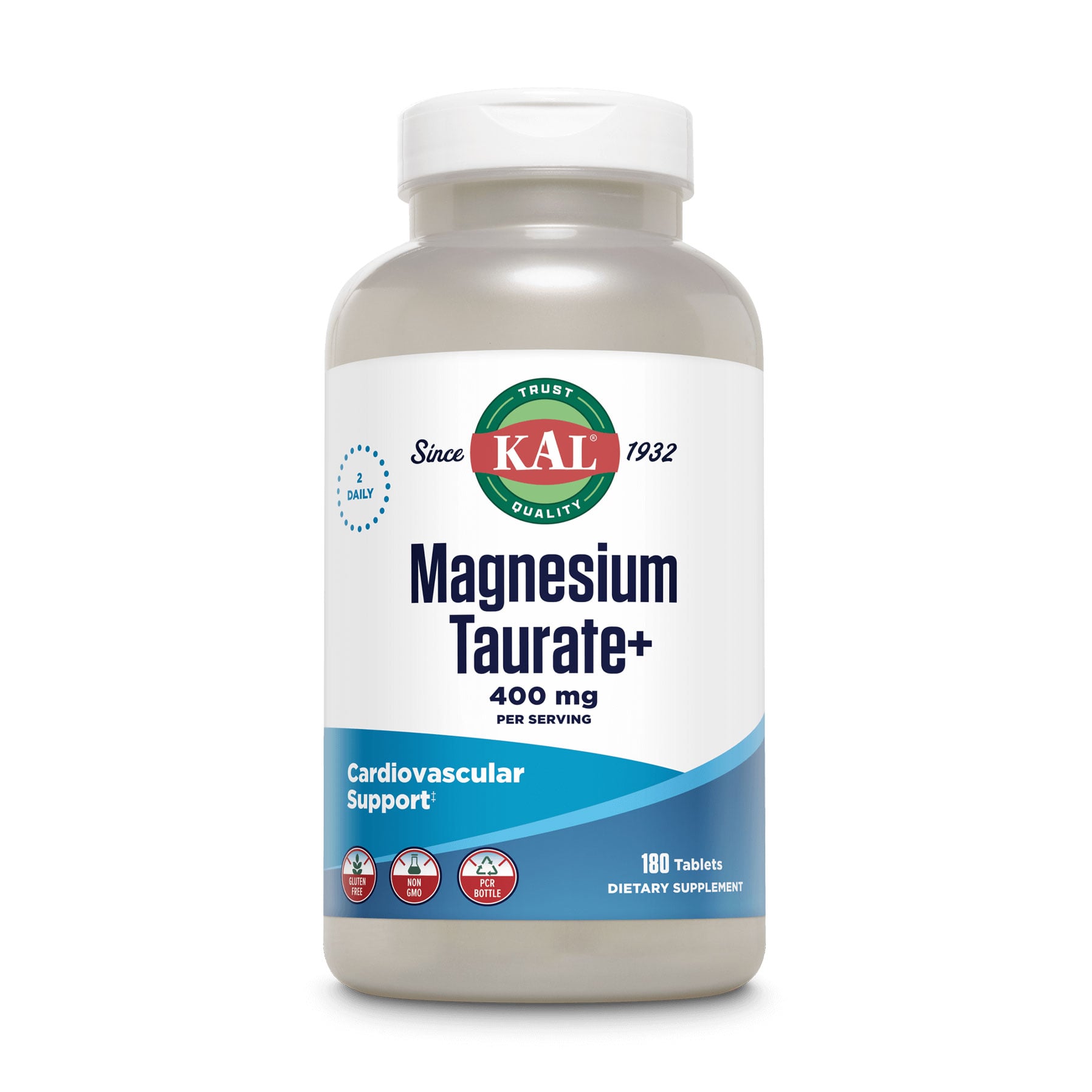 Таурат магнію KAL Magnesium Taurate+, 400 мг, 180 таблеток